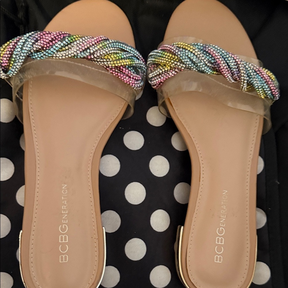 BCBGeneration Women's Colorful Braided Sandals